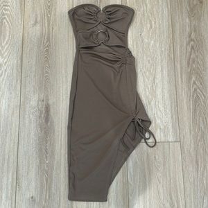 Brown cut out dress